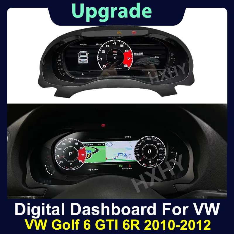 2024 Latest Original Car Digital Cluster Instrument for VW Golf 6 GTI 6R 2010-2012 LCD Speed Meter Dashboard