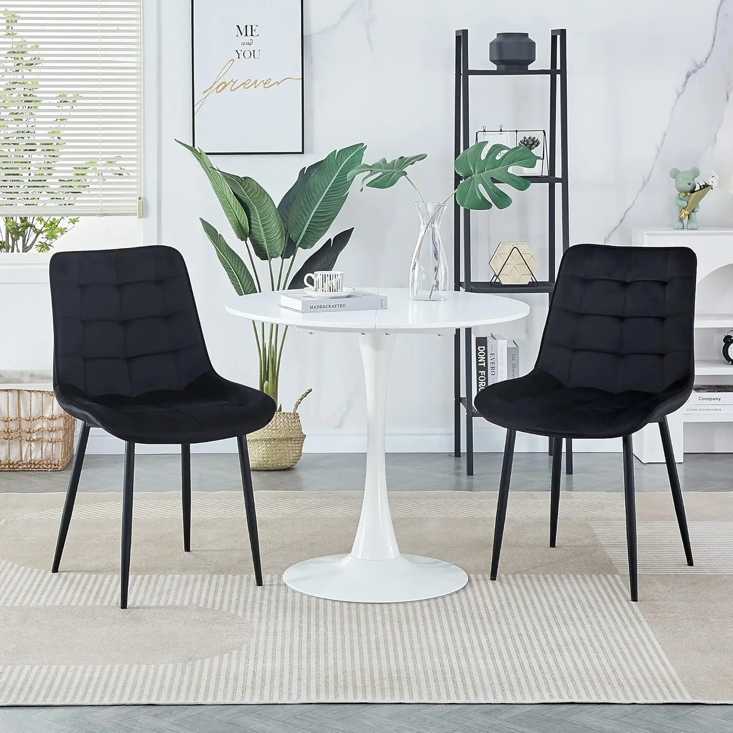 Charmma Dining Chair 2Pcs(Black),Modern Style,New Technology,Suitable For Restaurants, Cafes, Taverns, Offices, Living Rooms,