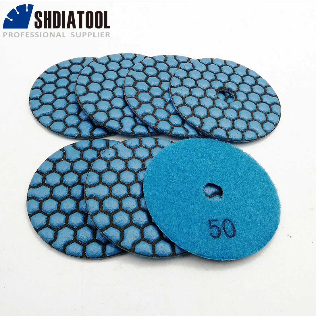 SHDIATOOL 7PK 80mm #50 Khô Miếng đánh bóng đường kính 3 inch Nhựa dán kim cương dẻo Miếng đánh bóng Rất cạnh tranh