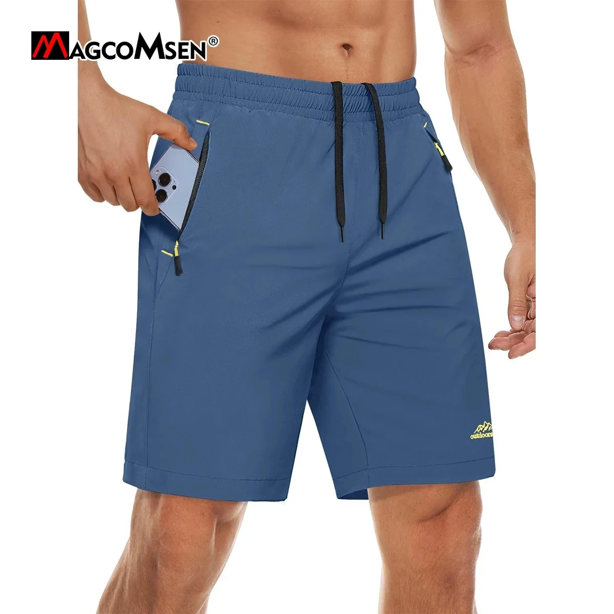 MAGCOMSEN Men's Workout Shorts Gym Sports Casual Clothing Solid Color Fitness Running Quick Dry Breathable Training Short Pants