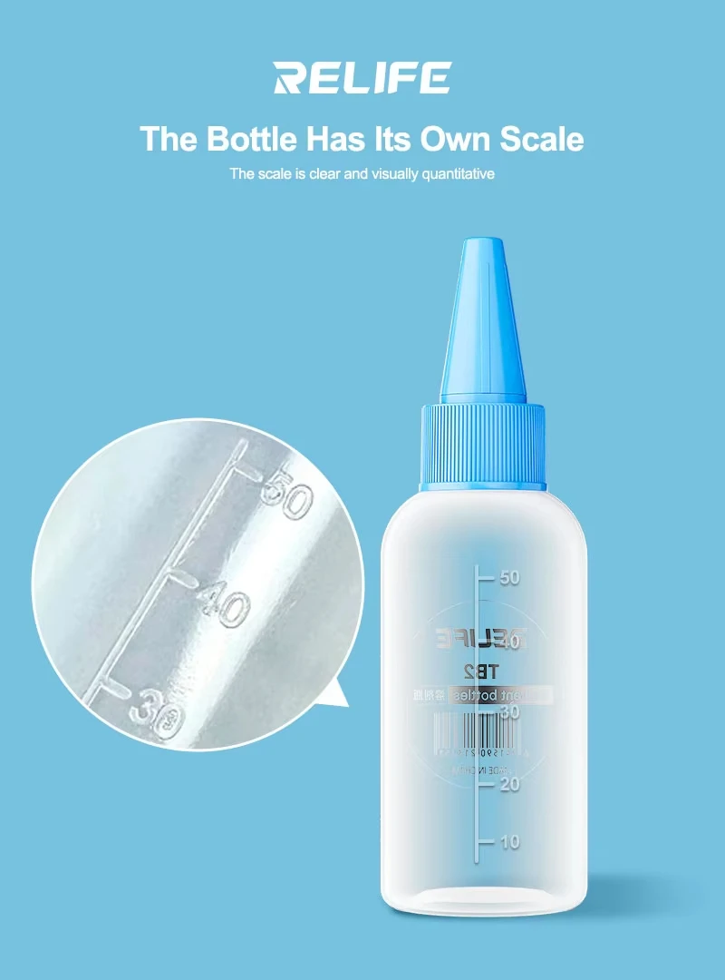 Relife RL-054 RL-TB2 Solder Flux Paste Resin Tools Empty Liquid Plastic Alcohol Bottle Perfume Bottle with Needle Tip Repair