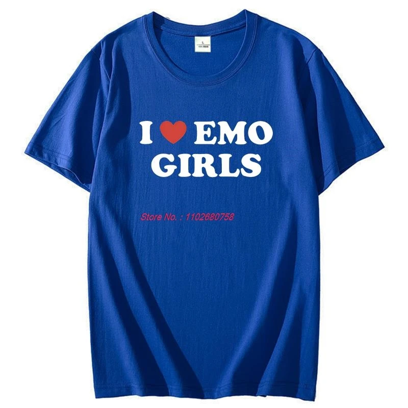 

I Love Emo Girls Funny Red Heart T Shirts Summer Cotton Short Sleeve T-Shirts Birthday Gifts Tees Tops New Shirts And T-Shirts