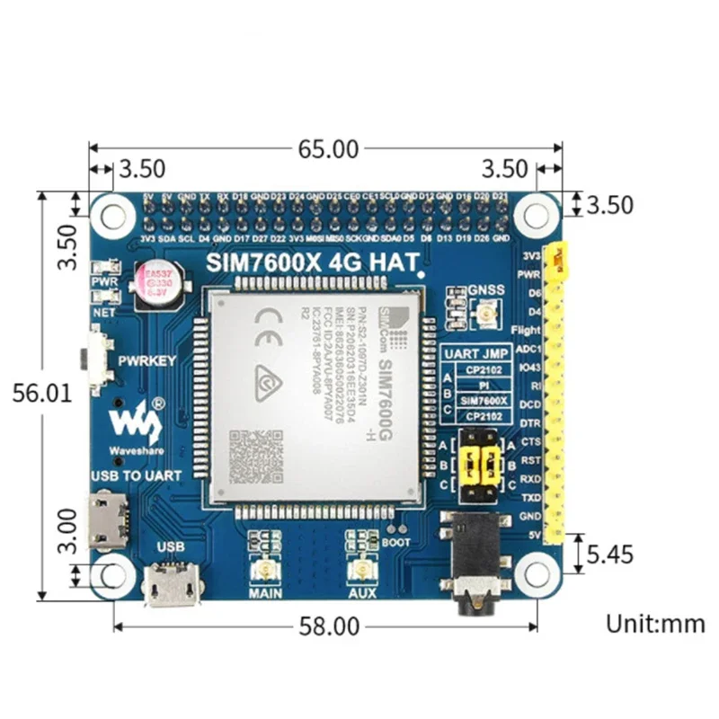 【2026】SIM7600NA-H 4G HAT for Raspberry Pi LTE Cat-4 4G Support with GNSS Positioning for North America Electronic Modules and Ki