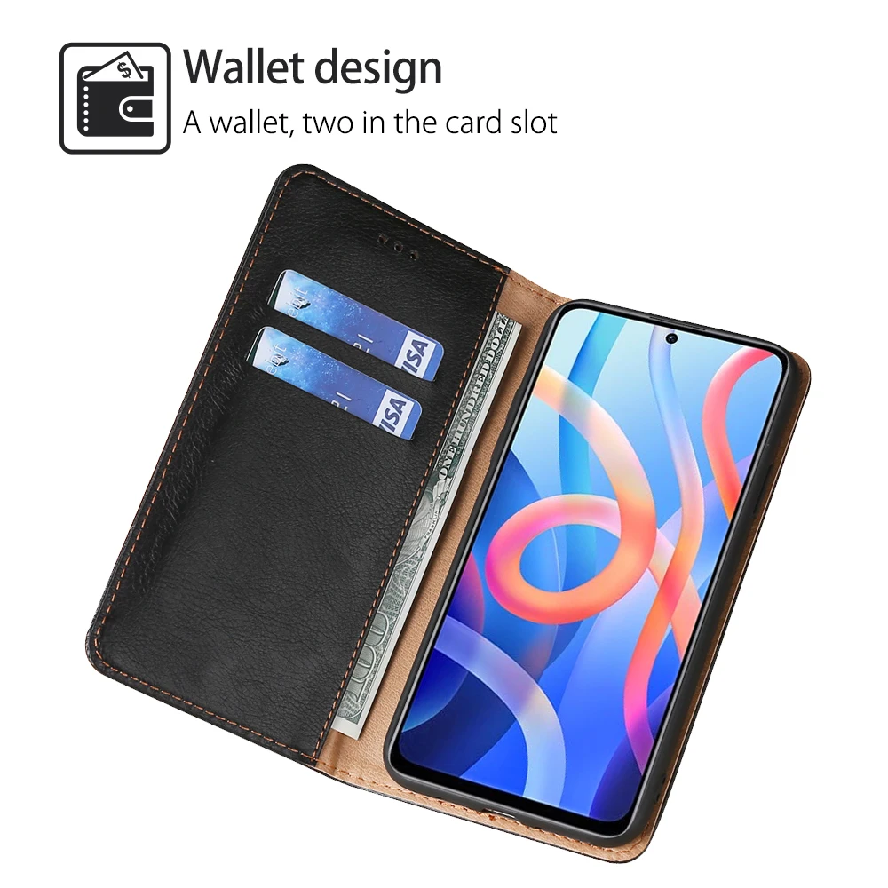 Leather Flip Case Magnetic Wallet Cases for Xiaomi Poco C40 F3 F4 GT M3 M4 M5 X3 X4 X5 Pro Note 12 5G Card Slots Cover