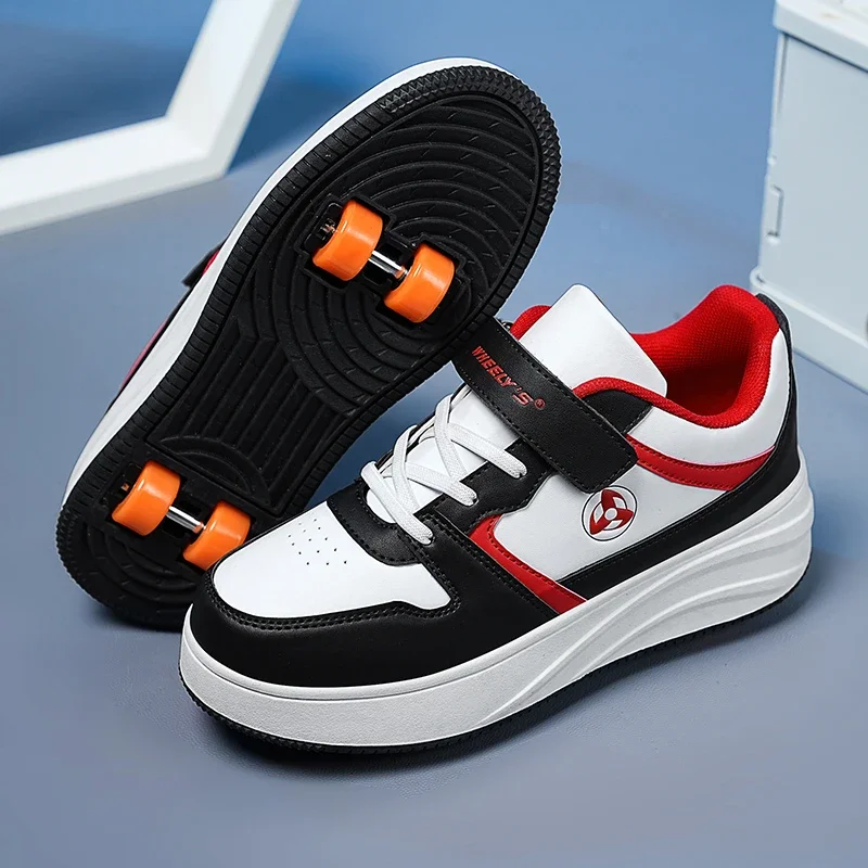 

2024 Teenager Shoe for Boy Four Wheel Roller Skates Kids Shoes Fashion Shoes for Children Boys Sport Shoe