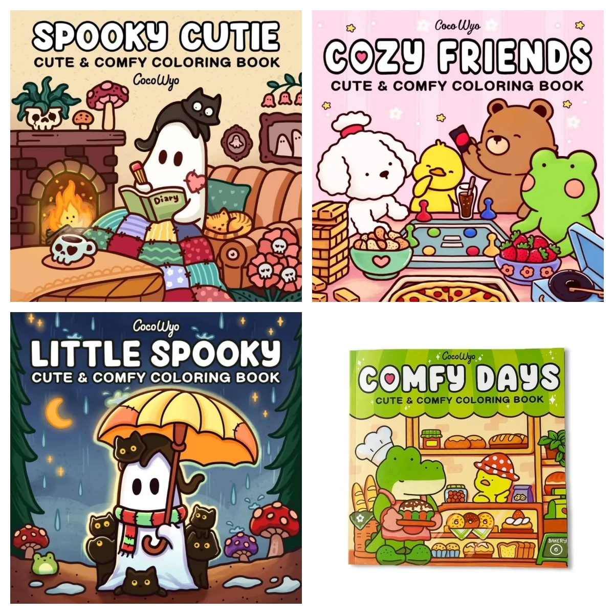 Halloween Coloring Book — COZY FRIENDS Coloring Book For Adults And Teens Featuring Adorable Creepy Creatures For Halloween Gift