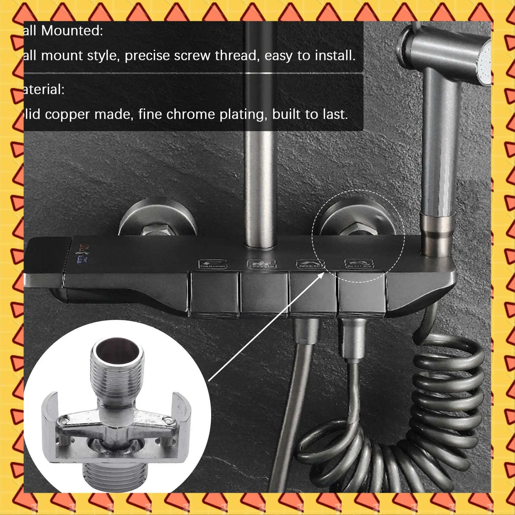 A008 Adjusting The Angle Of Intake Pipe Copper Shower Head Angled Curved Foot Eccentric Screw Corner Faucet Accessor