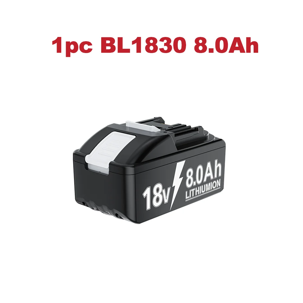 Powtree 18V 6,0Ah/8,0Ah Akku für Makita BL1830 Ersatzakku BL1860 BL1850B BL1840 BL1830 BL1815 mit 4A/6A Ladegerät