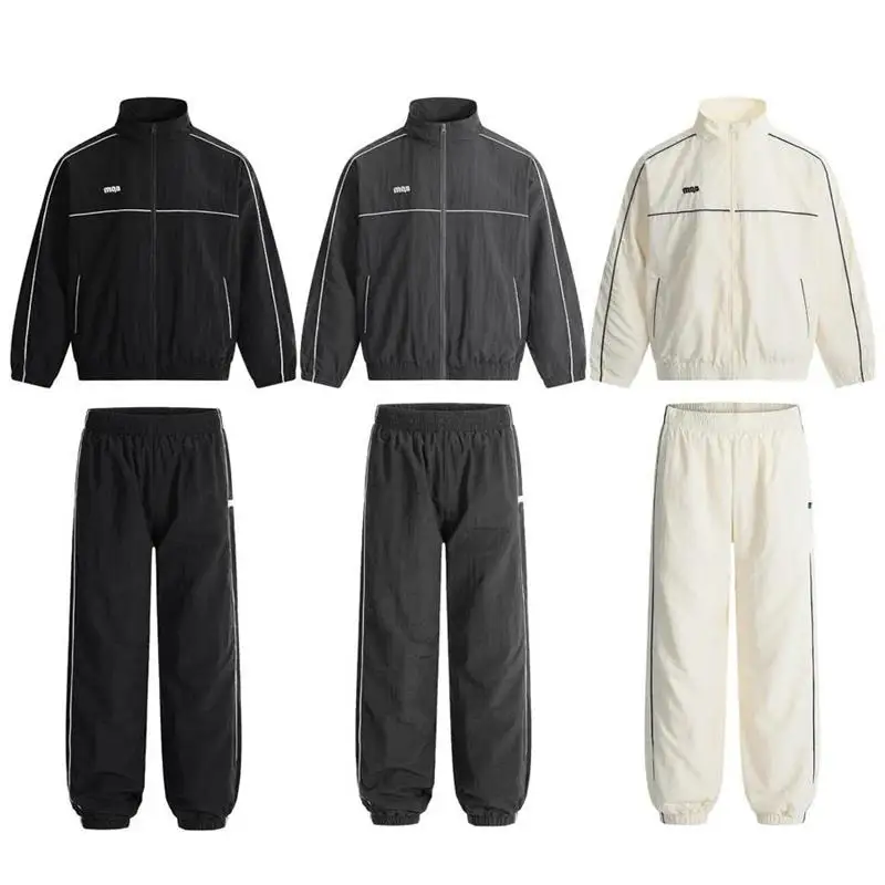 

6PM American Sportswear Casual Embroidered Trousers And Jaet Set Polyester Spring Autumn Long Sve Zipper Hooded Trasuit