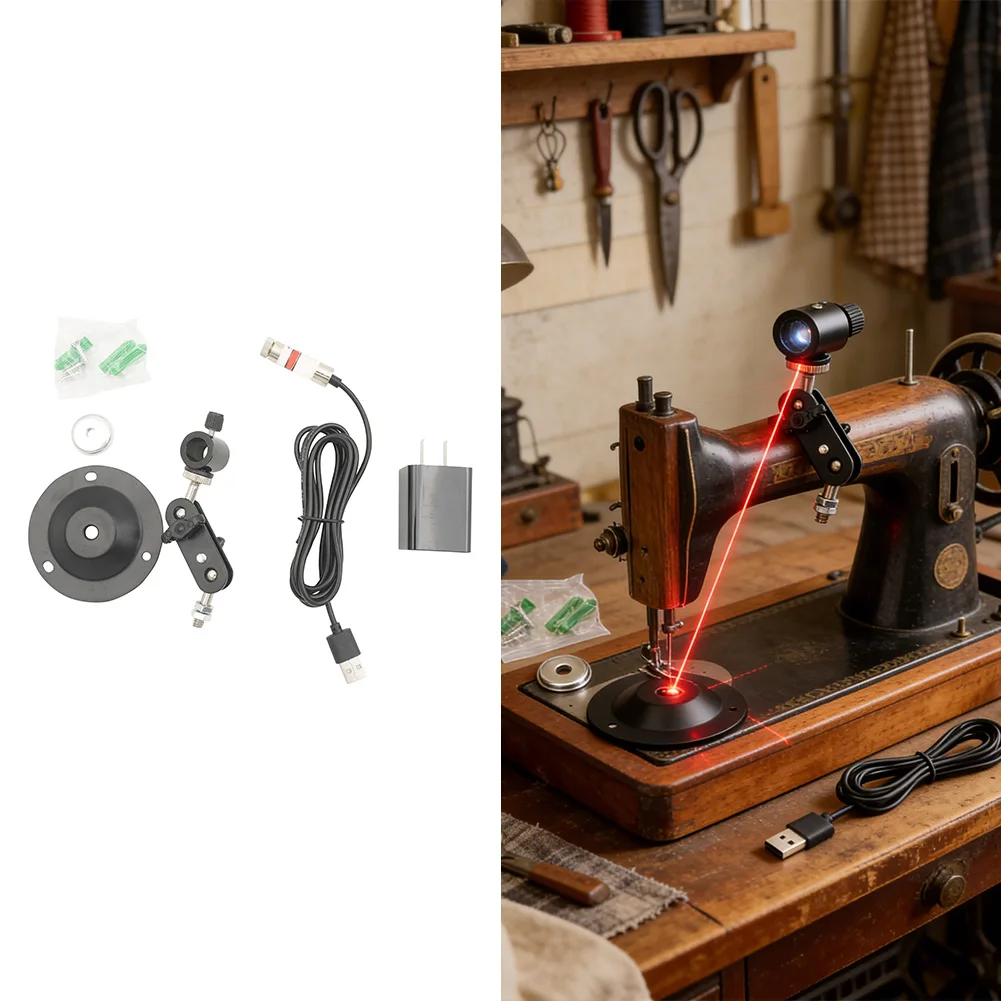 Green Cutting Bed Marking Instrument Positioning Light Cutting Cross Shaped Sewing -Laser Guide Adjustable Hose Machine Light
