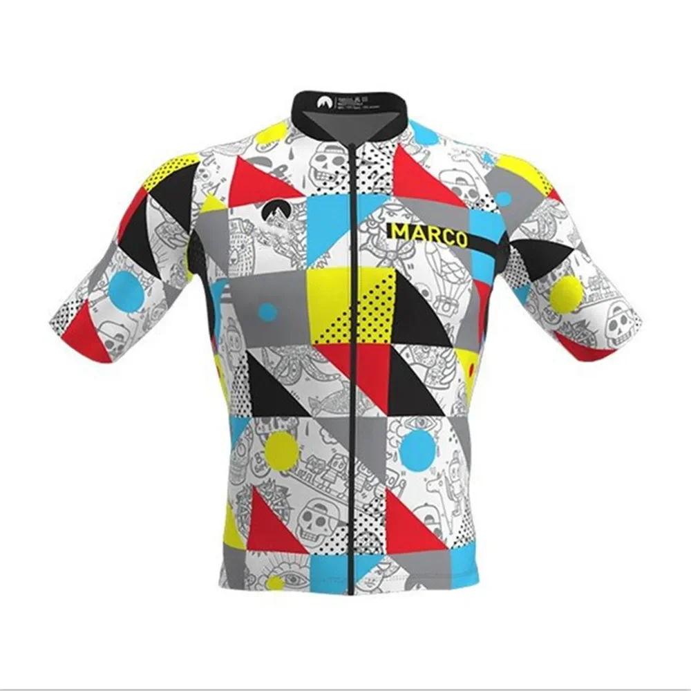 

Slopline Men's Cycling Jersey Summer Bicycle Team Sports Breathable Shirt MTB Short Sleeve Uniform Printed Animals Triathlon Top