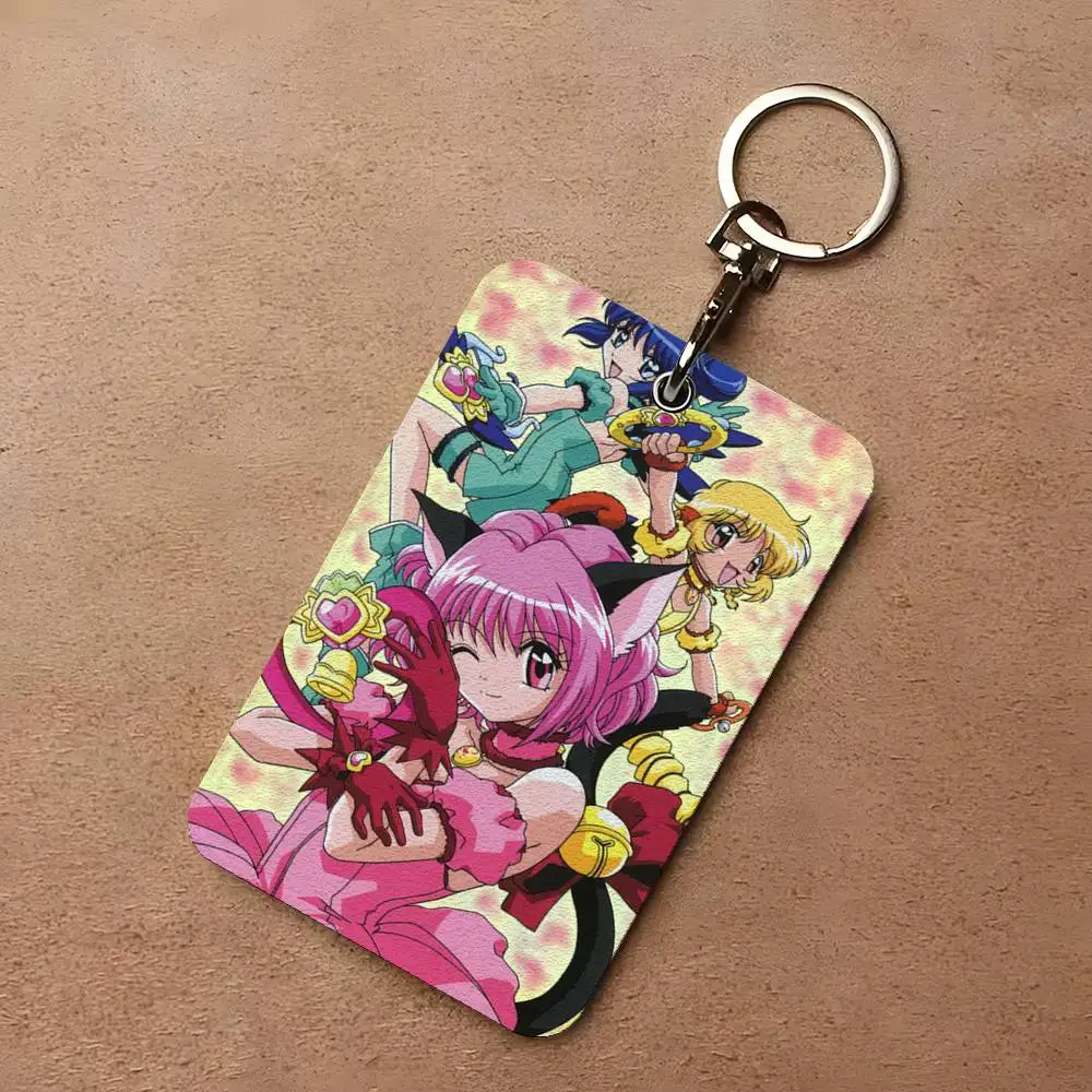 

1 шт. Кожаный брелок-картхолдер T-Tokyo Mew Mew в стиле аниме для карт доступа и ключей