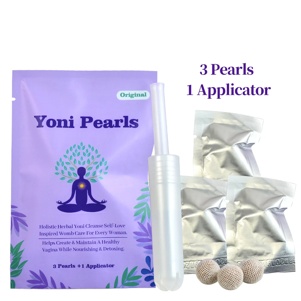 

3 In 1 Original Yoni Detox Pearls Woman Fertility Uterine Fibroid Womb Cleansing Vaginal Tightening Tampon Swab With Applicator