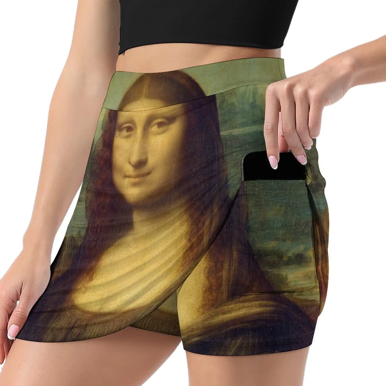 Iconic Leonardo da Vinci Mona Lisa Mini Skirt japanese fashion outfit korean style