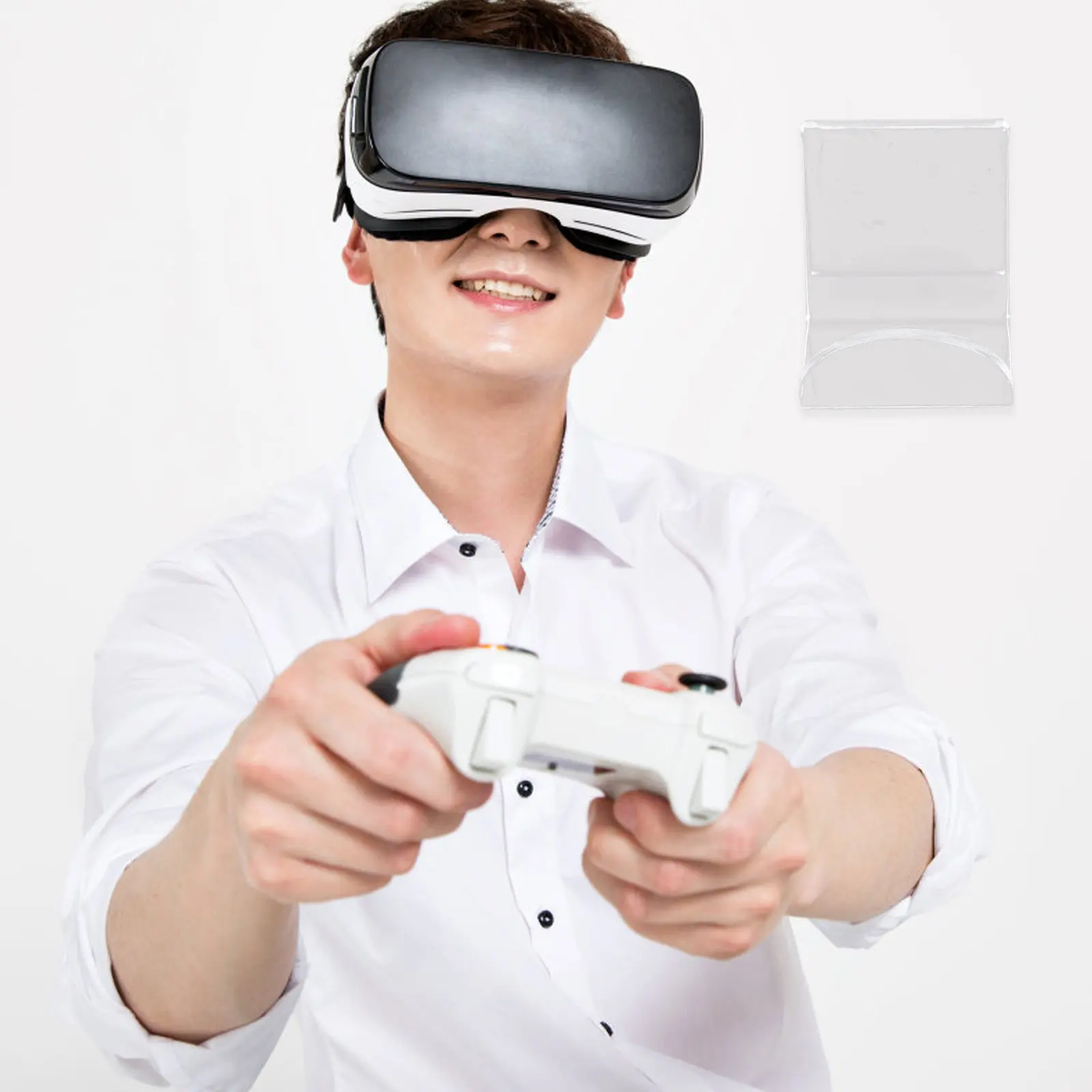 Wall Mounted Acrylic Controller Holder Multi Functional Gaming Controller Display Stand for Headphones and Controllers Wall