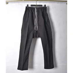 Streetwear Rick Pants for Men Sweatpants High Quality Men Clothing Harlan Crotch Straight Leg Work Trousers