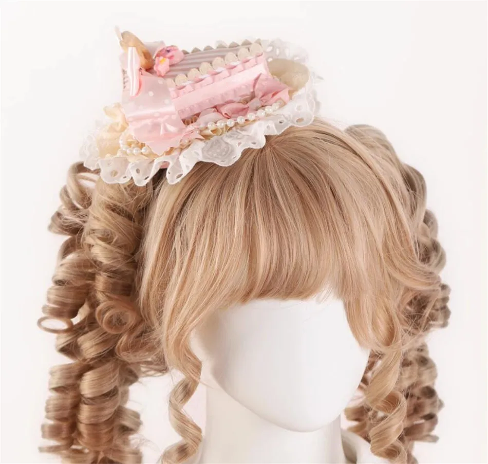 Kawaii Cake Lolita Girl Trim Bow Haarspeld Hoed Clip Meisjes Haarspeld Vrouwen Meisje Haarspeldjes