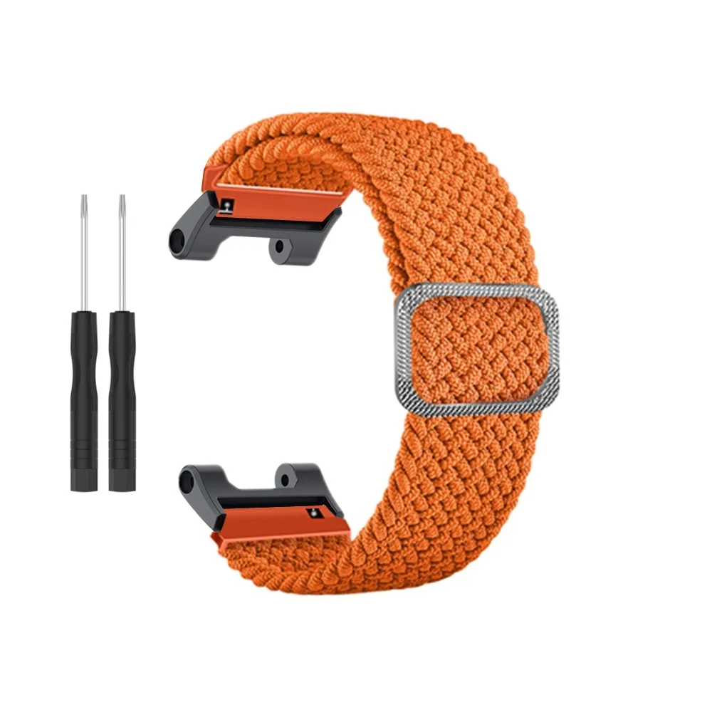 Terno de alças de nylon trançadas snap-on para Amazfit T-Rex alças de nylon elásticas trançadas ajustáveis