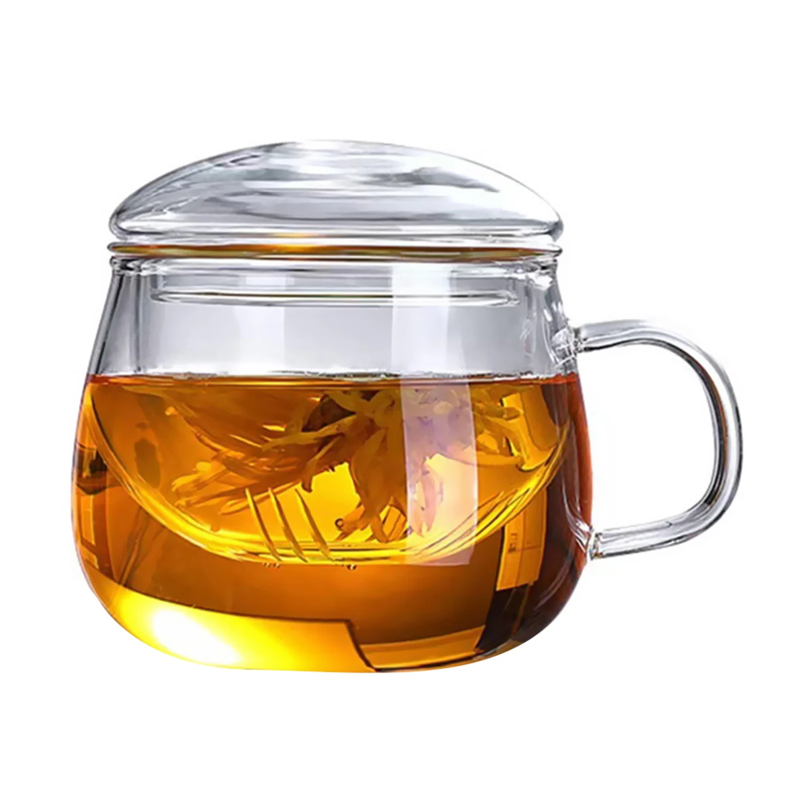 Glass Cup Thickened Transparent With Strainer Glass For Fill With Water  Reusable High Temperature Resistance For Home