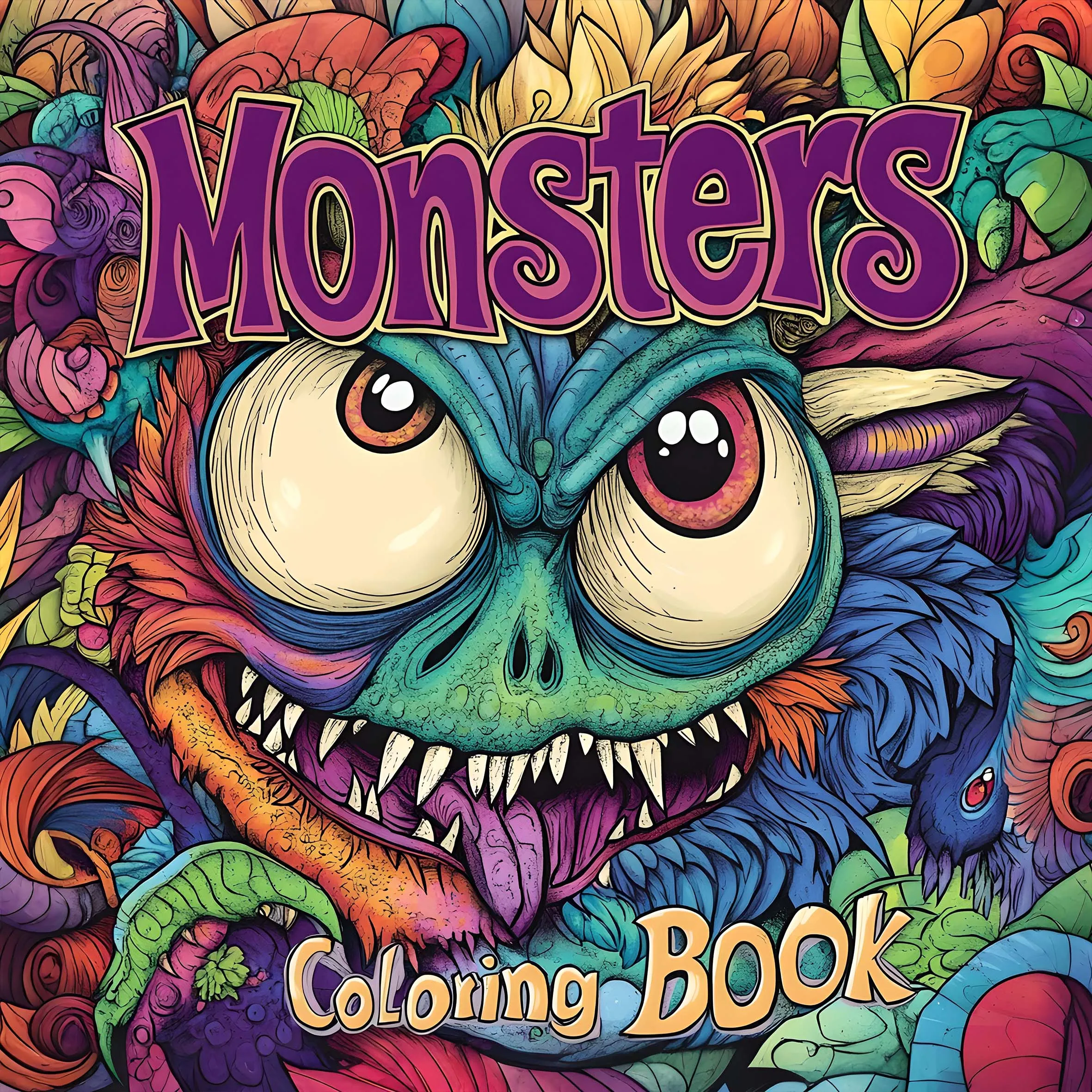 1pc Monster Art Libro da colorare 24 pagine Libro illustrato per adulti Kill Time Graffiti Pittura Disegno Regalo per le vacanze di compleanno ﻿
