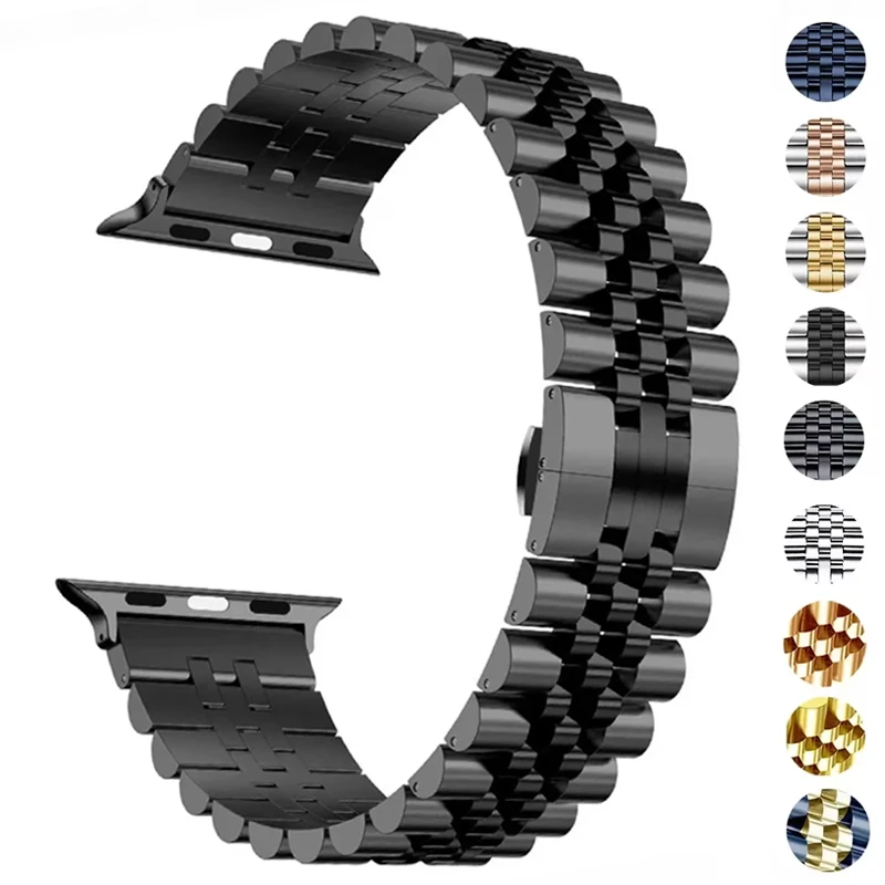 

Металлический стальной ремешок для Apple Watch Ultra Band 49 мм 44 мм 38 мм 42 мм 40 мм Сменный браслет IWatch Series 9 8 7 6 SE 54 45 мм 41 мм