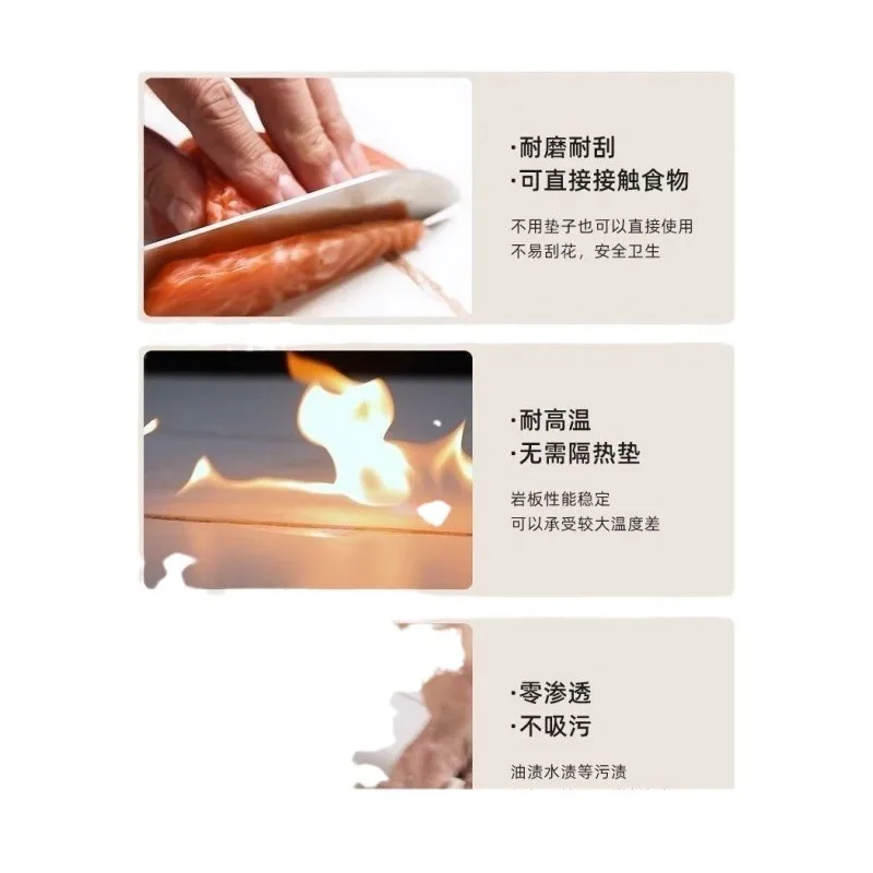 Slate dining table Small apartment Home dining table and chair combination Light luxury Modern simple cream style Eating table O