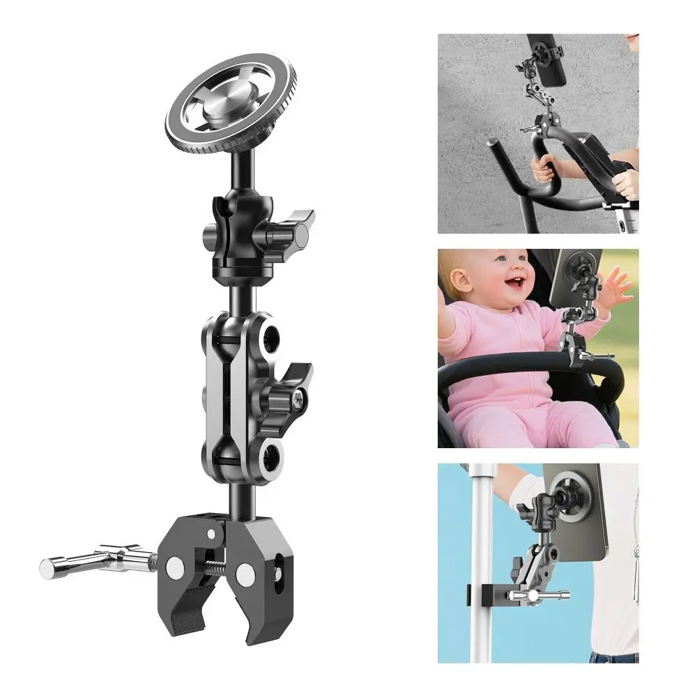 

Aluminum Alloy Magnetic Phone Holder 360° Adjustable Sturdy Clamp Magsafe Phone Bracket Adjustable Jaw Phone Stand Poles