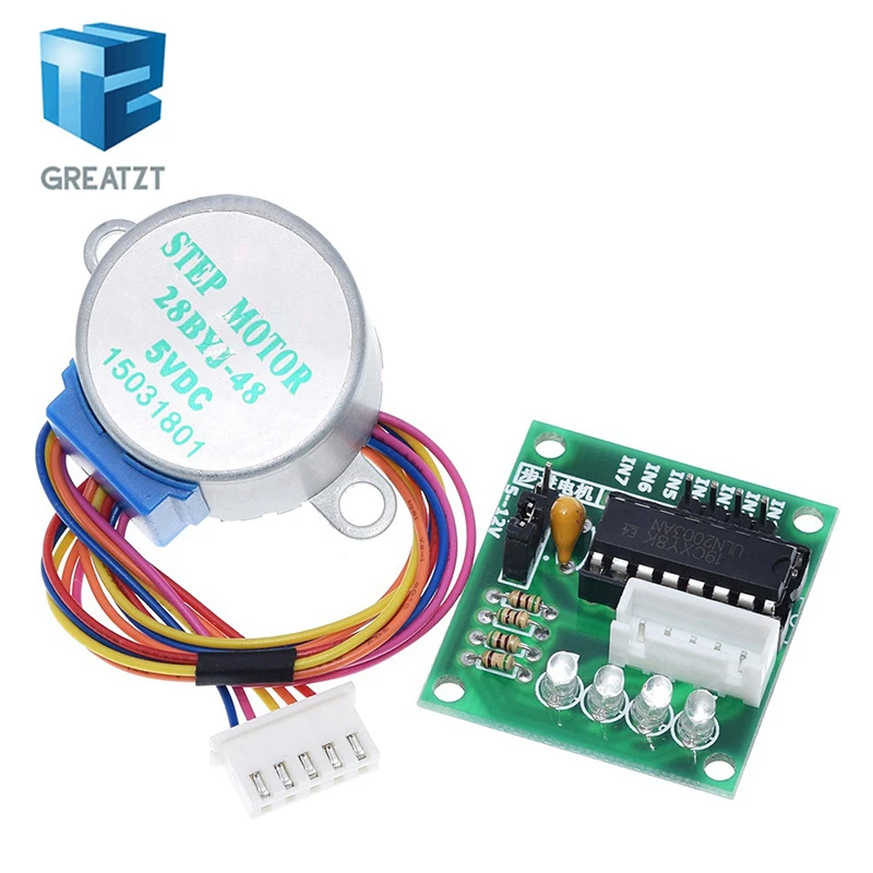 GREATZT 1LOTS  28BYJ-48-5V 4 phase Stepper Motor+ Driver Board ULN2003 for Arduino 1 x Stepper motor +1x ULN2003 Driver board