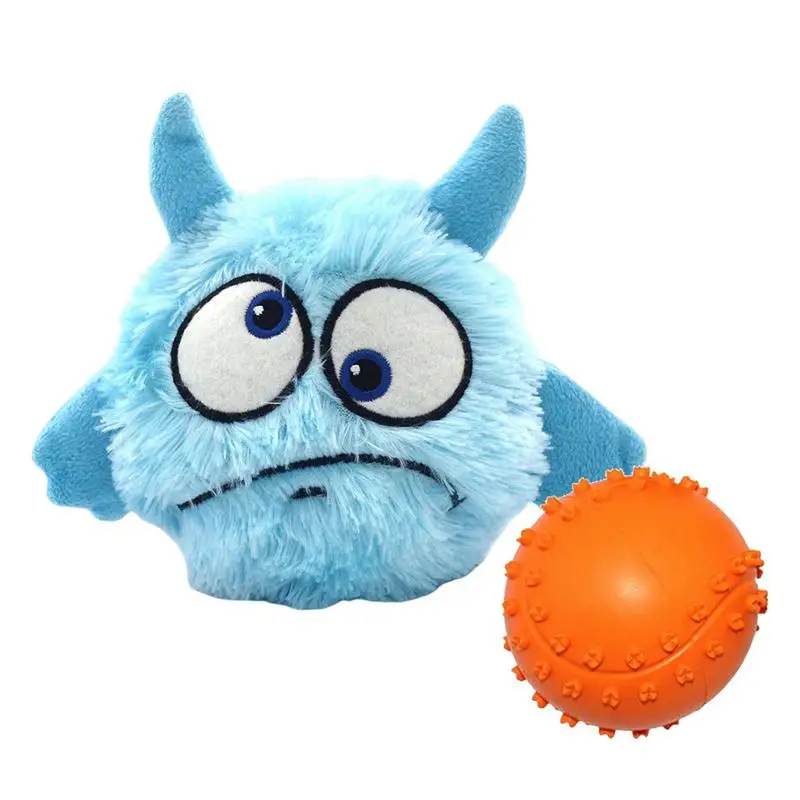 

Plush Dog Squeak Ball Bite Resistant Bouncy Release Energy Teeth Cleaning Play Dog Toy Large Medium Sized Dogs Pet Ball Toy