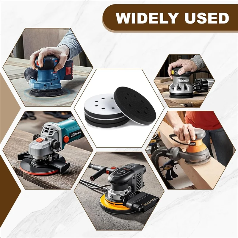 

ABMS-5 дюймов, 8 отверстий, мягкие плотные интерфейсные подушечки, губка на липучке, буферная подушка, круглая подложка, пенопластовые шлифовальные подушечки, 4 упаковки