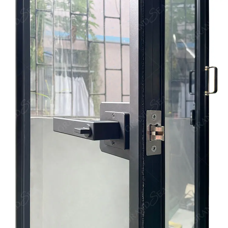 Pintu kaca lipat, dua pintu Internal aluminium sempit lipat bingkai ramping Interior Bi lipat