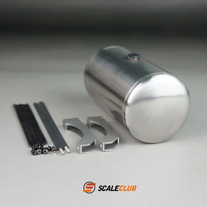 Scaleclub Model 1/14 Stainless Steel Round Fuel Tank For King  GL Global American For Tamiya Lesu Rc Truck Parts