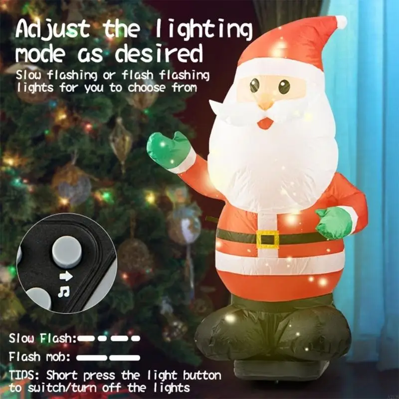 Remote Control Inflatable Santa Toy with Music, Forward Movement and Turning for Family Christmas Play, Parties and Holiday A2UB