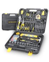 Acmount Tool Kit 140 Piece, Home Toolbox Diy Tool Set, Protable Complete Hand Home Tool Kit Set, Motorbike Car