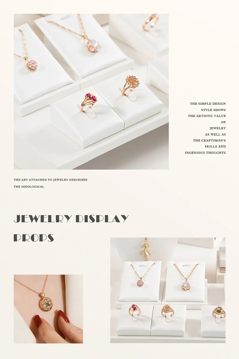Pure WhiteJewelry Exhibitor Props Bracelet Earring Frame Wiredrawing Table Jewelry Tray Necklace Earring Ring Jewelry Display