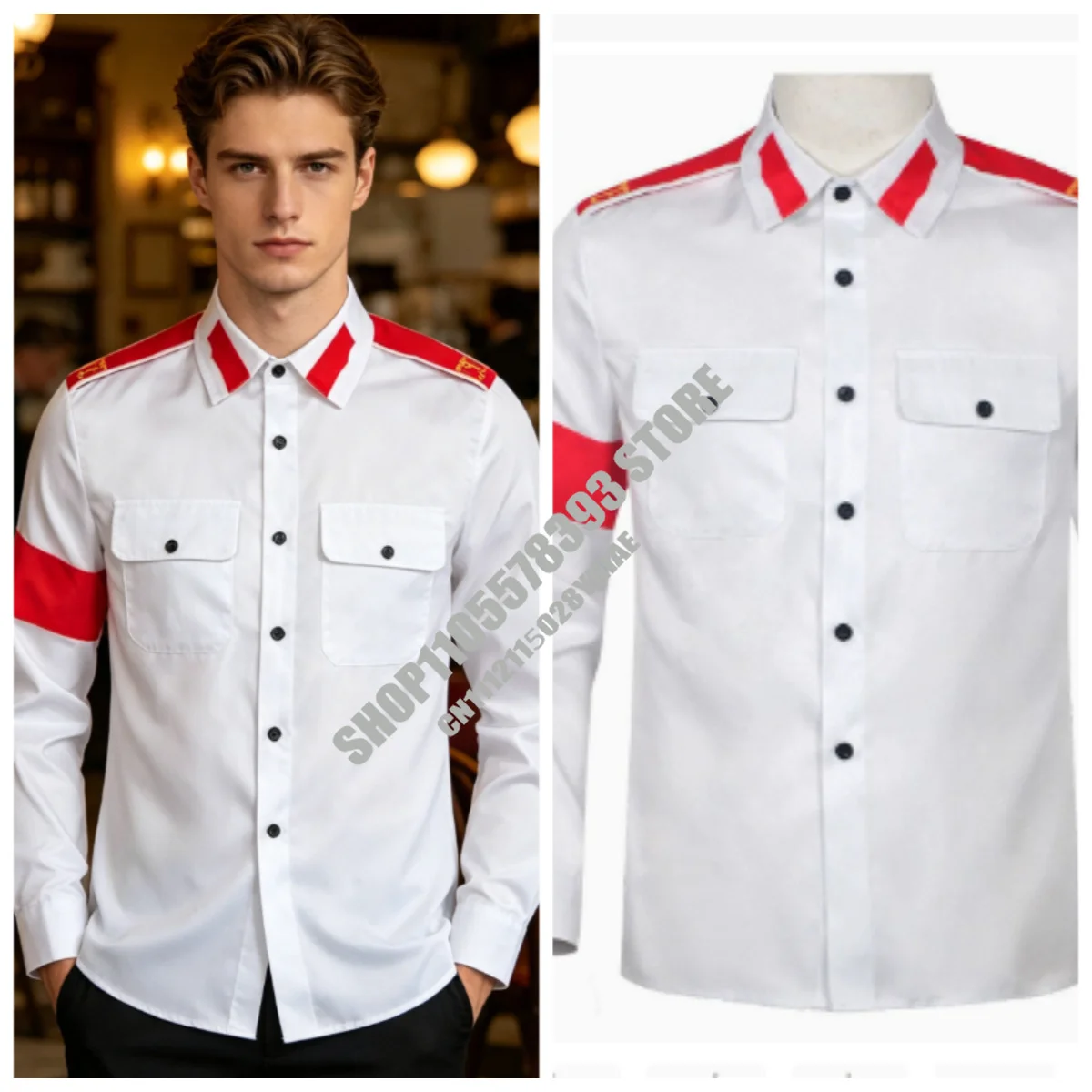 Camiseta de disfraz de Michael Jackson, estilo 'Man In Mirror', con bordado anti-guerra, blanca, CTE Casual