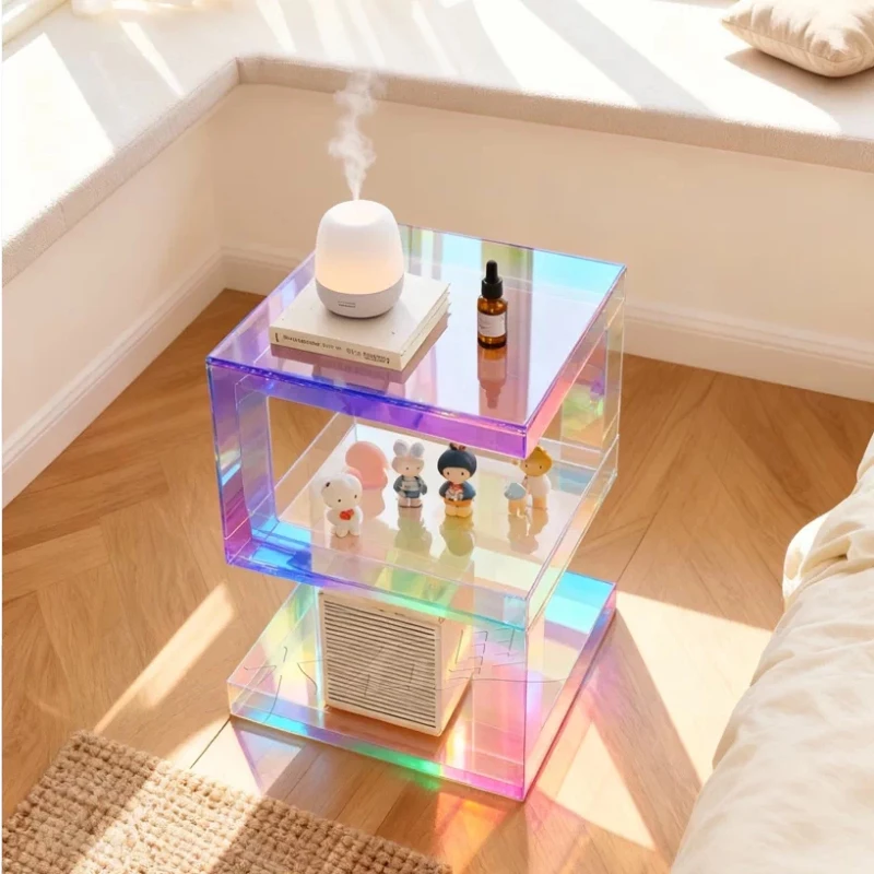 Luxury Nordic Coffee Table Creative Nightstand Colorful Acrylic Side Table Furniture Living Room Storage Rack Corner Table