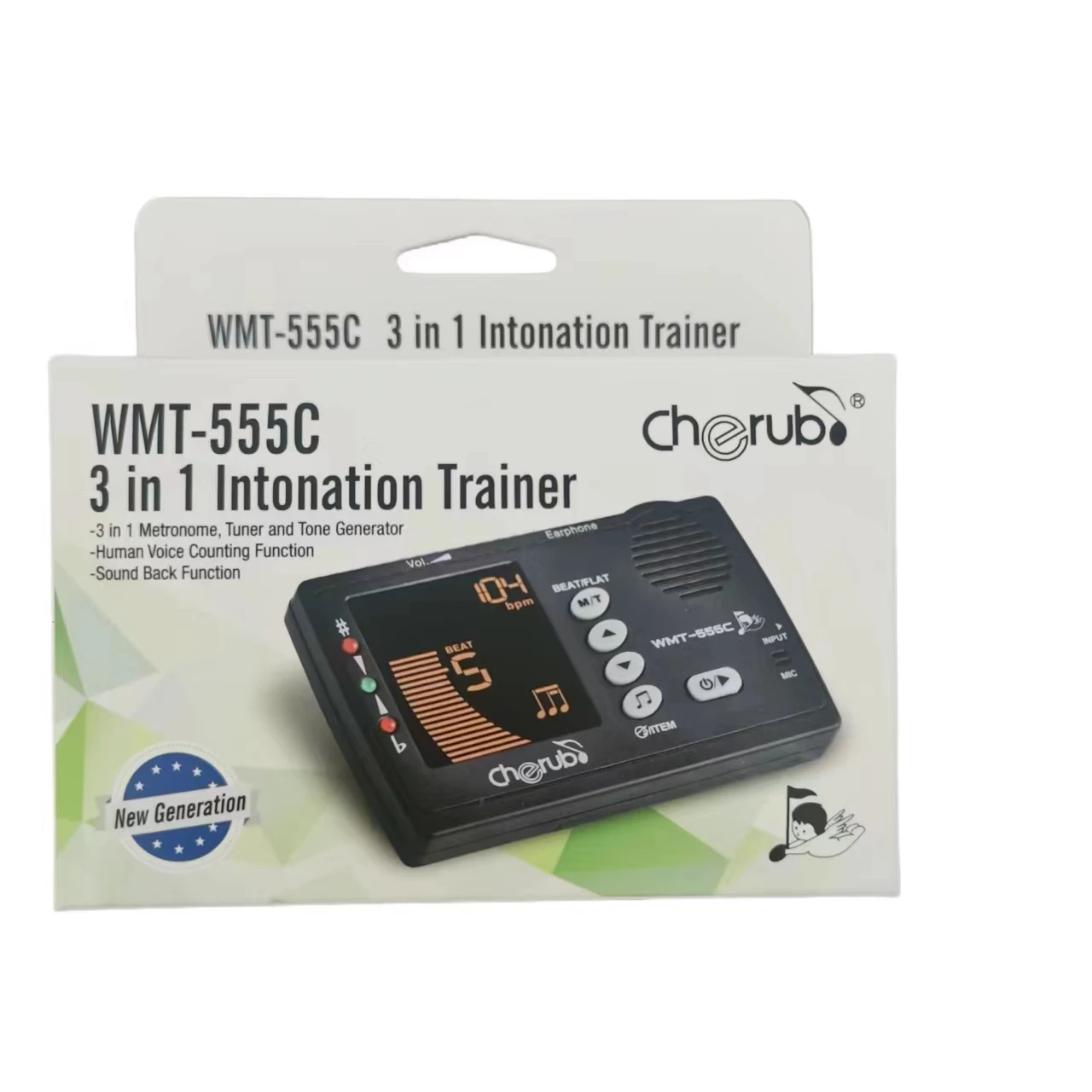 Cherub WMT-555C Electronic Digital Tuner&Tone Generator&Metronome with Pickup For Guitar Bass Ukulele Violin Multifunctional