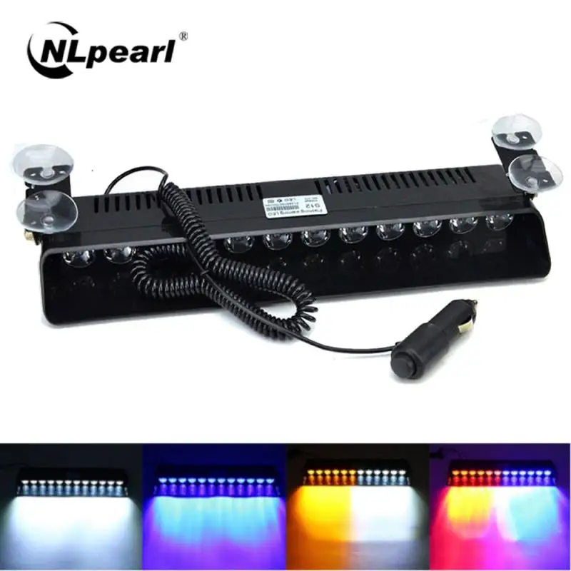 NLpearl 12V Car Light Assembly Emergency LED Strobe Light Police For Truck Red Blue Amber White LED Flasher Beacon Warning Lamp