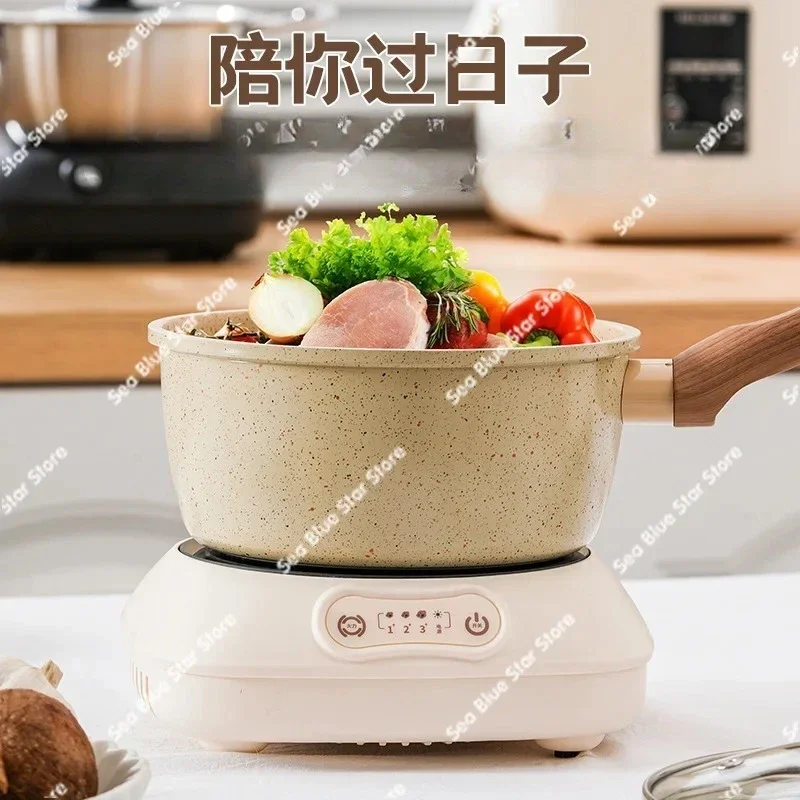 Small Induction Cooker Electric Ceramic Cooker High Power 800W Dormitory Household Portable Round Smart Mini Tea Coffee Cooker
