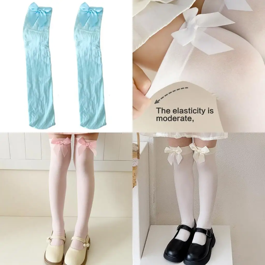 

A5YC 1 Пара 3-13y Kids Bowknot Accent Solid Color Design, Baby Scackable для вечеринок и встреч