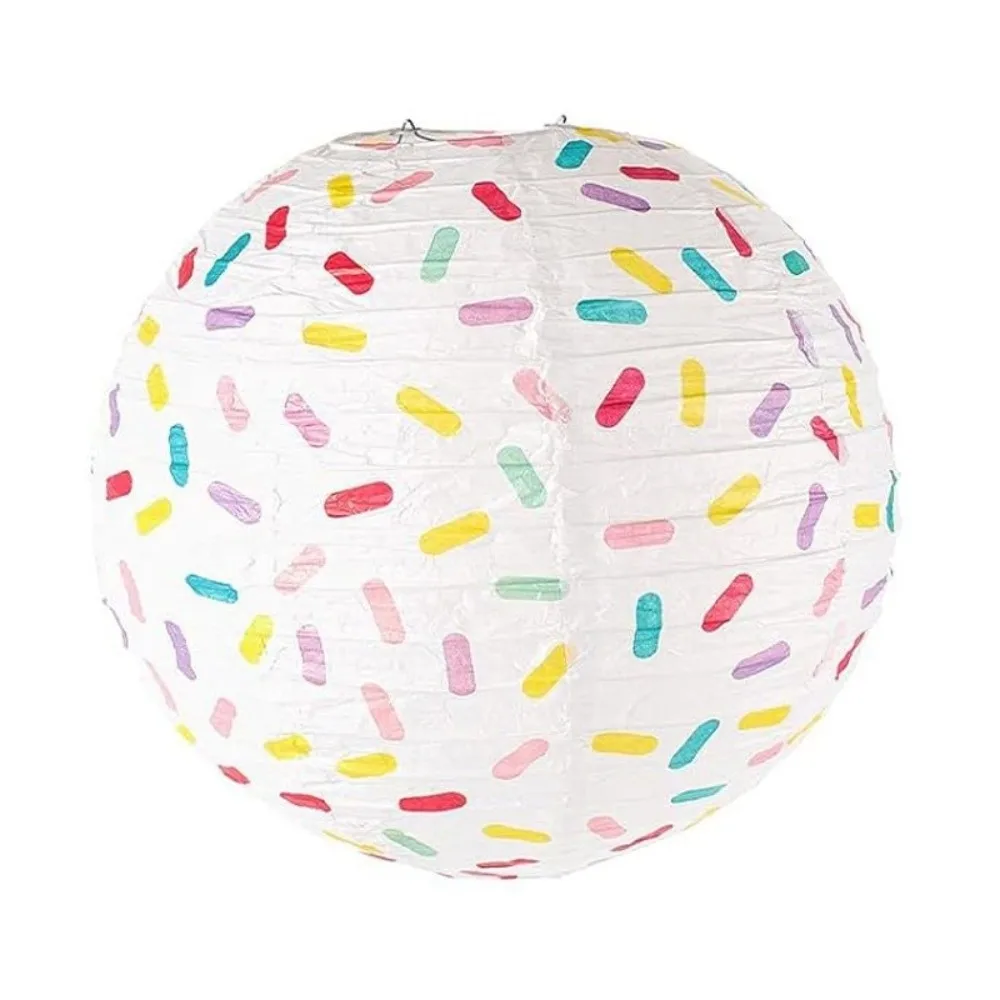 Party Decoration Round Foldable Colorful Lantern Donut Design Handmade Hanging Lampion DIY Prop Lantern Paper Lantern Summer
