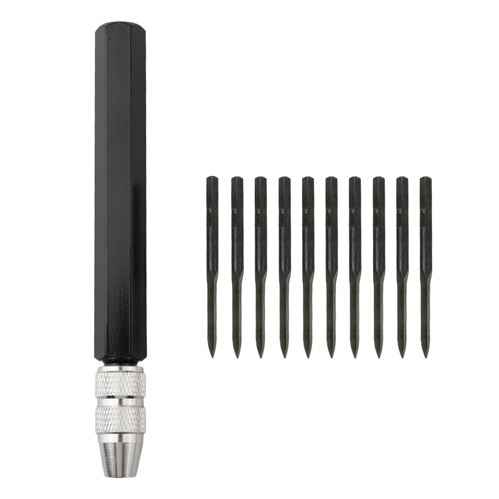 11PCS Deburring Tool Set SC1300 Handle With 10 BD5010  For Blades Trimming Tool  Triangular Burr Trimming Tool