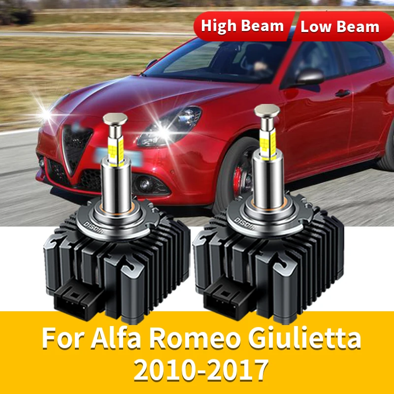 2Pcs D1S 6000K HID Bulbs Xenon Headlight Bulb D1R For Alfa Romeo Giulietta 2010-2017 Canbus High Low Beam Replacement HeadLight