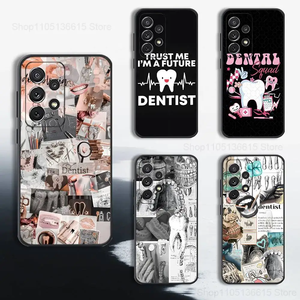 

Dentist Dental Tooth Art Phone Case For Samsung S25,S24,S23,S22,S21,S20,S10,Ultra,Plus,Lite,FE,Soft Silicone Black Cover