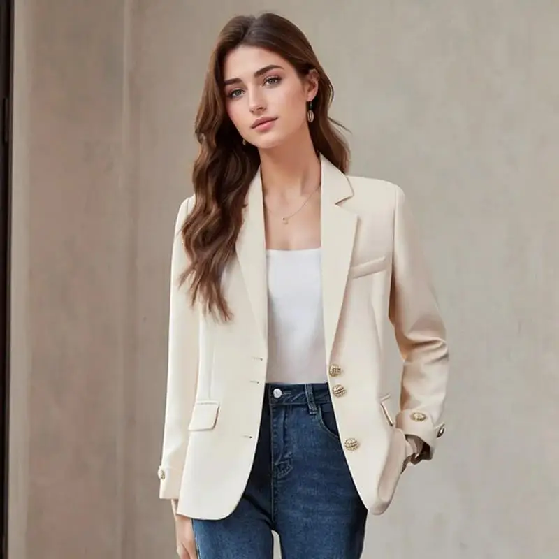 Spring Women's Outerwears Elegant Chic Single Breasted Blazers Femimino New In Coats Jackets Plus Size Veste Femme Casual