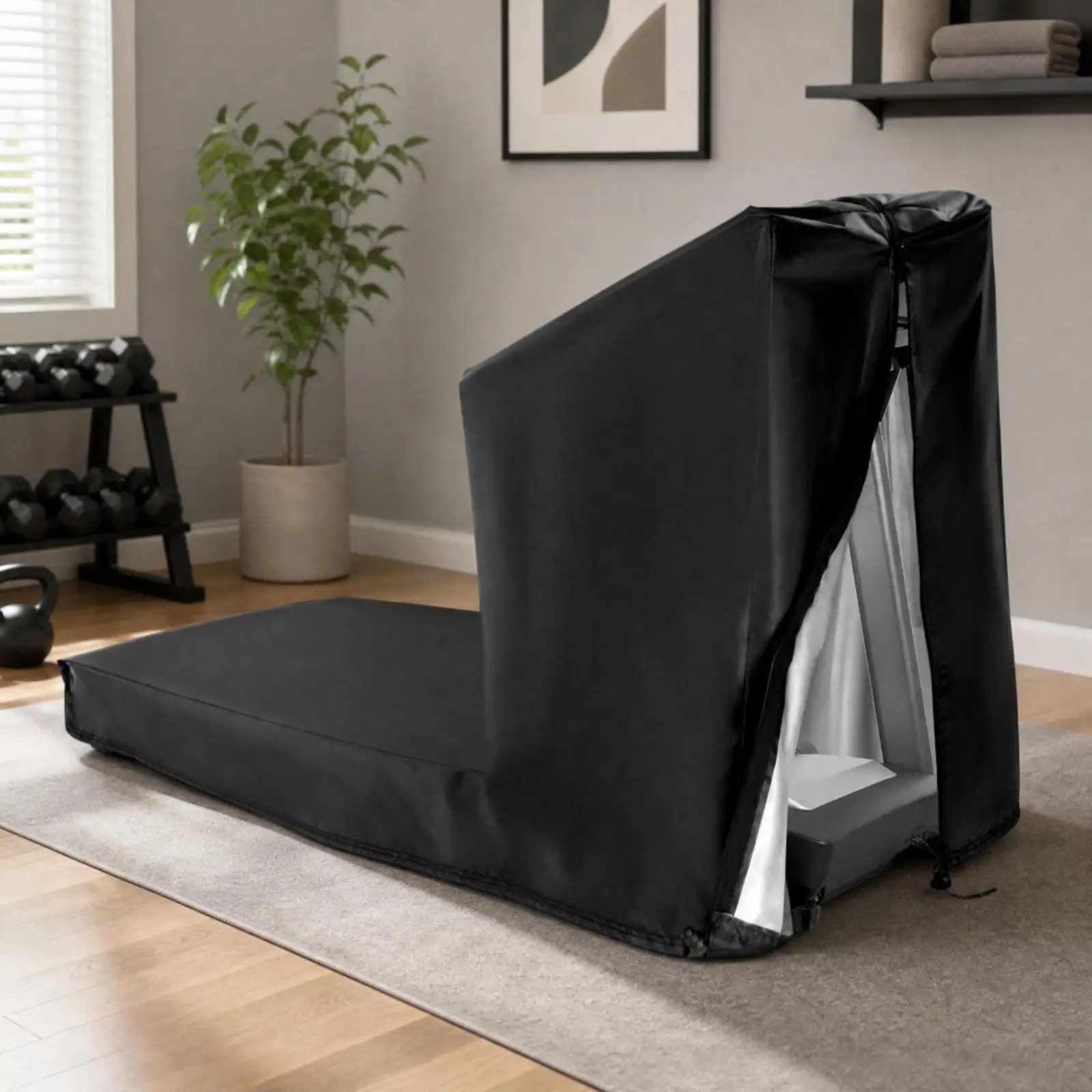 Waterproof Treadmill Cover for Indoor Outdoor Use with Zipper and Drawstring Dust Proof Protector for Garage Patio Fitness