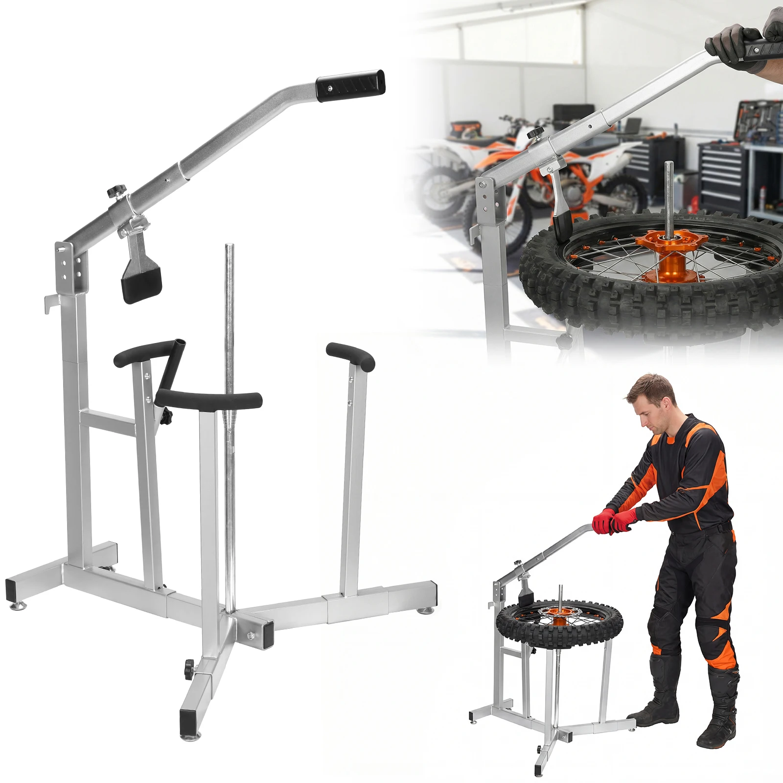 

Портативный ручной инструмент для снятия шин, подходит для колес 16-21 дюймов, ручной расширитель для автомобильных шин для дома, гаража, небольшой автомастерской