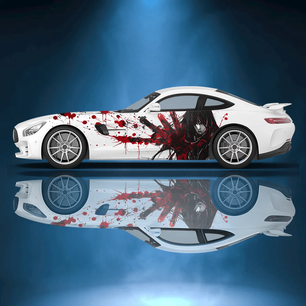 

Жестокая кровавая красная наклейка с отпечатками рук, автомобильная виниловая наклейка, самоклеящаяся наклейка из ПВХ, подходит для грузовиков, внедорожников, декор, автоаксессуары, подарок