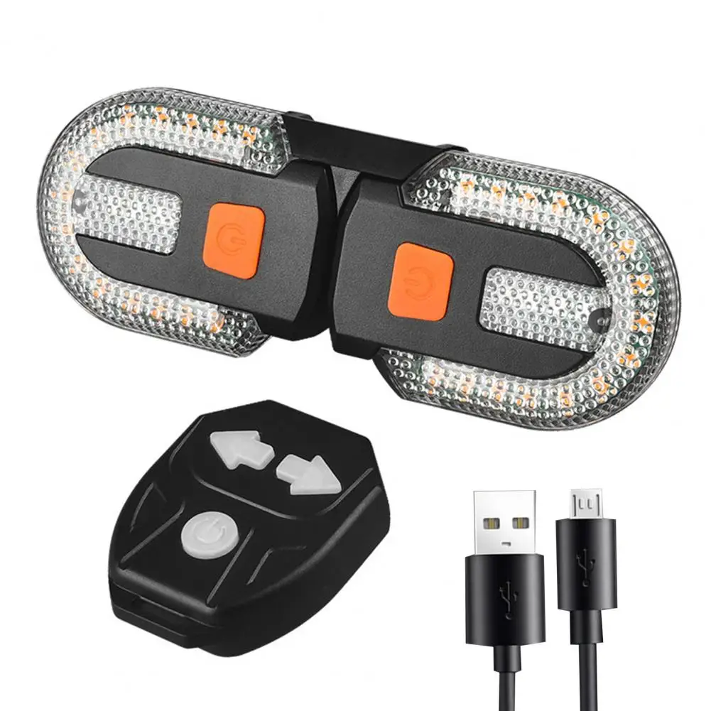 1 Set Eco-friendly Fast Charging Bike Parts LED Warning Light Smart Remote Control Turning Signal Light Bicycle Accessories